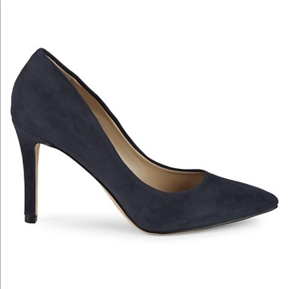 Blue Saks suede pumps